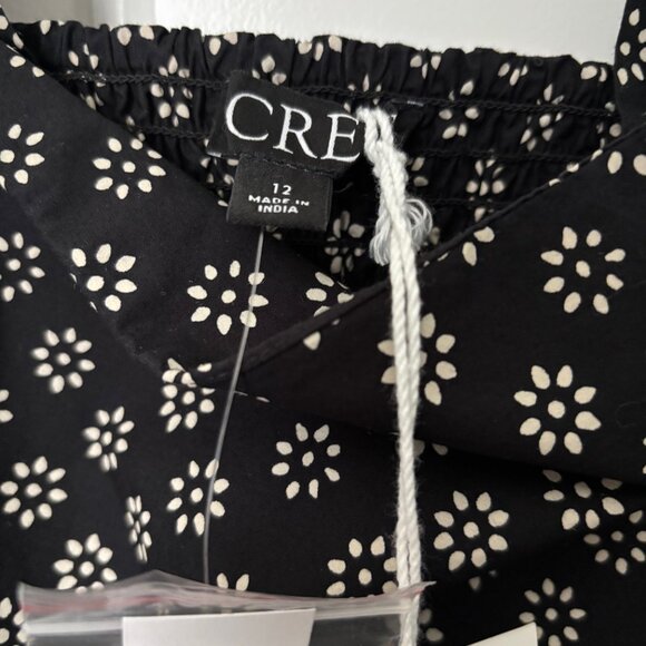 J.Crew Squareneck Midi Dress in Black Block Print Size 12 NWT - Picture 9 of 11